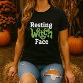 ハロウィン 魔法使いの顔 Tシャツ