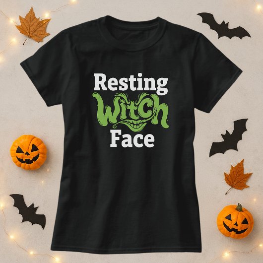ハロウィン 魔法使いの顔 Tシャツ