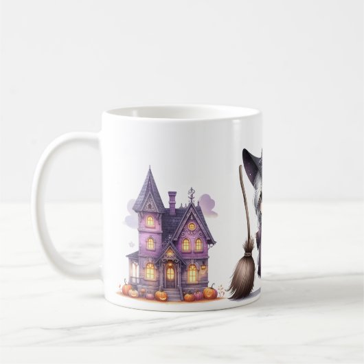 ハロウィン 魔法使い 魔術 魔法使い 城 コーヒーマグカップ (左)