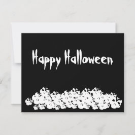 ハロウィン 黒と白のスケルトン 楽しいカード