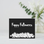 ハロウィン 黒と白のスケルトン 楽しいカード (スタンド正面)