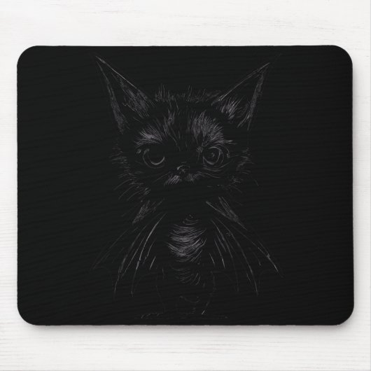 ハロウィン 黒子猫 コウモリ コスチューム マウスパッド (正面)