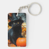 ハロウィン 黒猫とかぼちゃ キーホルダー (裏面)