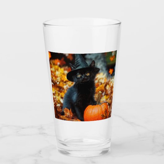 ハロウィン 黒猫とかぼちゃ タンブラーグラス (正面)