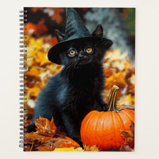 ハロウィン 黒猫とかぼちゃ プランナー手帳 (正面)