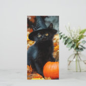 ハロウィン 黒猫とカボチャのカード (スタンド正面)