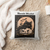 ハロウィン 黒猫とカボチャの月 スローピロー (ブランケット)