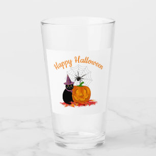 ハロウィン 黒猫とジャック・オ・ランタン パーティー タンブラーグラス