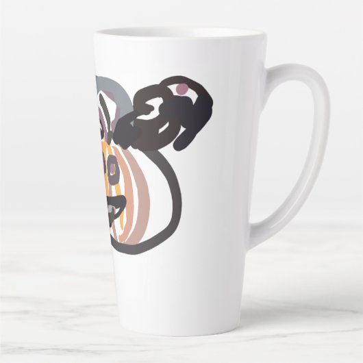 ハロウィン 黒猫とワタリガラス カフェラテマグ (右)