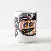 ハロウィン 黒猫とワタリガラス コーヒーマグカップ (中央)