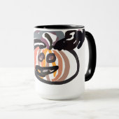 ハロウィン 黒猫とワタリガラス マグカップ (正面右)