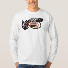ハロウィン 黒猫とワタリガラス Tシャツ