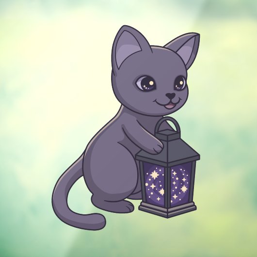 ハロウィン 黒猫と魔法のランタン ウィンドウサイン (シート3)