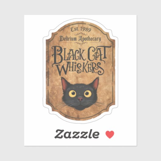 ハロウィン 黒猫のヒゲ 魔女のポーションボトル シール (シート)