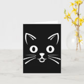 ハロウィン 黒猫の顔 カード (黄色い花)