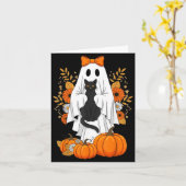 ハロウィン 黒猫 おばけ かぼちゃ かわいい 秋 カード (黄色い花)