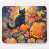 ハロウィン 黒猫 かぼちゃ スケアリー マウスパッド (正面)