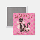 ハロウィン 黒猫 かわいい マグネット (正面/裏面)