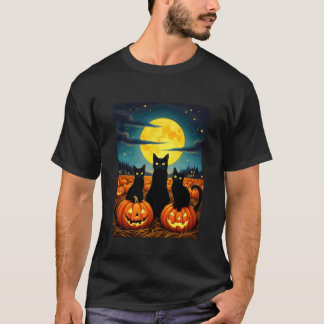 ハロウィン 黒猫 ゆがんだキュートな パーティー コスチューム Tシャツ
