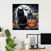 ハロウィン 黒猫 インテリア デコレーション (ホームオフィス)