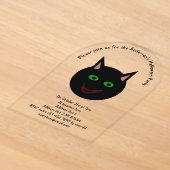 ハロウィン 黒猫 オーダーメイド アクリル招待状 (レイダウン)