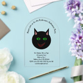 ハロウィン 黒猫 オーダーメイド アクリル招待状 (インサイチュ (ウェディング))
