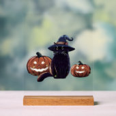 ハロウィン 黒猫 オーバーサイズ Tシャツ アクリルサイン (ニュートラル)