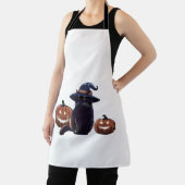 ハロウィン 黒猫 オーバーサイズ Tシャツ エプロン (インサイチュ)