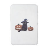ハロウィン 黒猫 オーバーサイズ Tシャツ バスマット (正面縦)