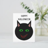 ハロウィン 黒猫 カスタマイズ可能なポストカード ポストカード (スタンド正面)