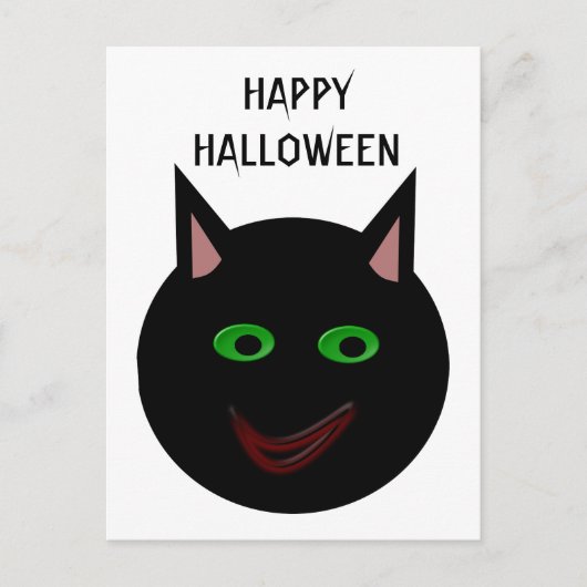 ハロウィン 黒猫 カスタマイズ可能なポストカード ポストカード (正面)