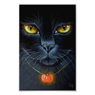 ハロウィン 黒猫 カボチャ ペンダント 4"×6" フォトプリント