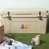 ハロウィン 黒猫、カボチャ、マジックランタン シール (クーラー)