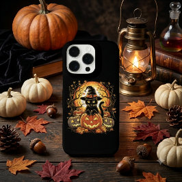 ハロウィン 黒猫 カボチャ 魔女 猫 スケアリー iPhone 16 PROケース
