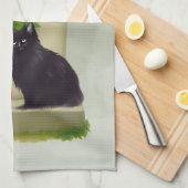 ハロウィン 黒猫 キッチン タオル (四つ折り)