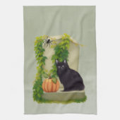 ハロウィン 黒猫 キッチン タオル (縦)