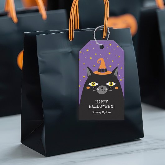 ハロウィン 黒猫 ギフトタグ