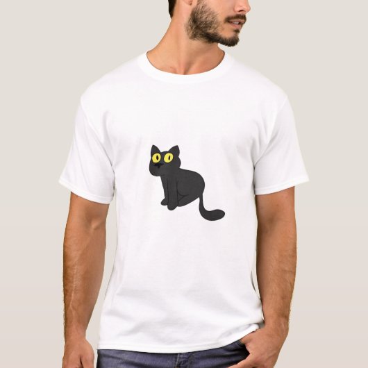 ハロウィン 黒猫 クラシックTシャツ Tシャツ (正面)