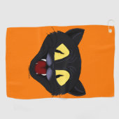 ハロウィン 黒猫 ゴルフタオル (横)