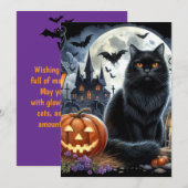 ハロウィン 黒猫 ジャックオランタン ノートカード (正面/裏面)