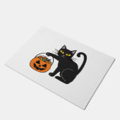 ハロウィン 黒猫 ジャックオーランタン かぼちゃ スイーツ ドアマット (アングル)