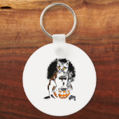 ハロウィン 黒猫 ステッカー1 キーホルダー (正面)