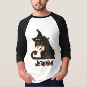 ハロウィン 黒猫 スパイキー スパイダー Tシャツ (正面)