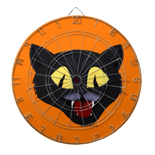 ハロウィン 黒猫 ダーツボード (正面)