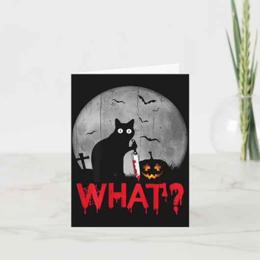 ハロウィン+黒猫+ナイフ+殺意 カード (正面)