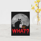 ハロウィン+黒猫+ナイフ+殺意 カード (黄色い花)