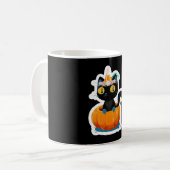 ハロウィン 黒猫 パンプキン コーヒーマグカップ (正面左)