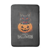 ハロウィン 黒猫 パンプキン デザイン 1 バスマット (正面縦)