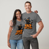 ハロウィン 黒猫 パンプキン メンズTシャツ Tシャツ (ユニセックス)