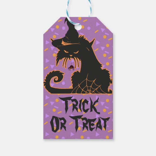 ハロウィン 黒猫 パーティー コンフェティ ギフトタグ (正面)
